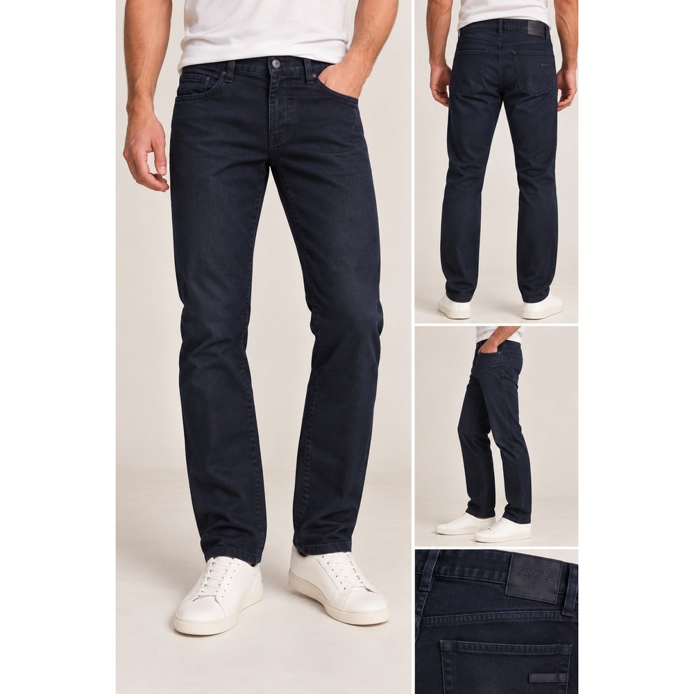 Zegna Regular Fit Navy Solid Pants UBP16A5-GANX-NAV Size 32 NWT